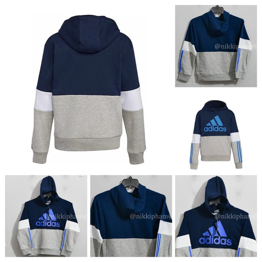 Adidas Boys' Youth Pullover Fleece Hoodies.IN blUE
